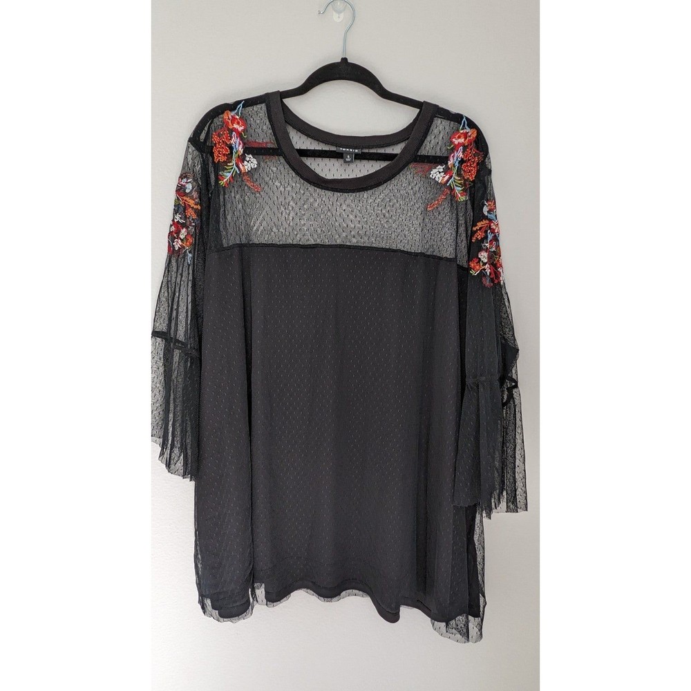Torrid Embroidery Lace Bell Sleeve Blouse Top Sz 5X